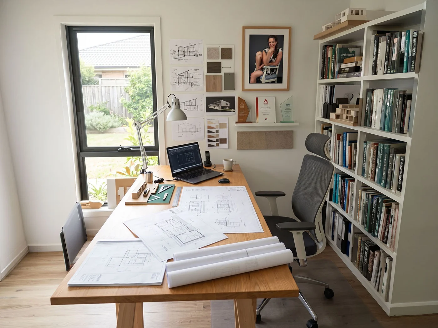 Suggestion d’un portrait dans un bureau lumineux